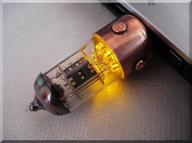 handmade vintage radio tube USB flash drive gift idea for engineers