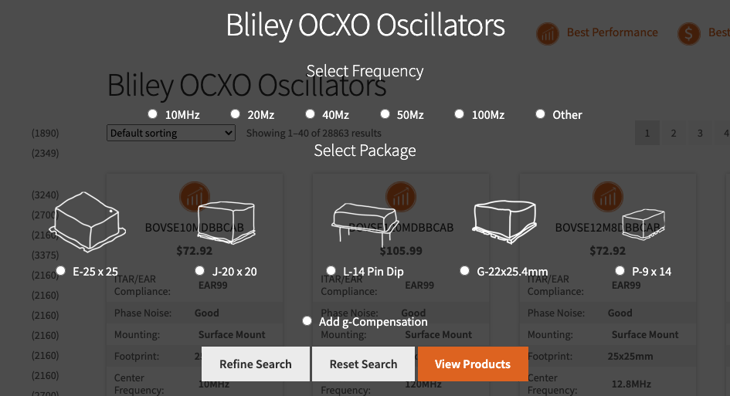 Bliley online oscillator shop - buy OCXO oscillators with transparent pricing